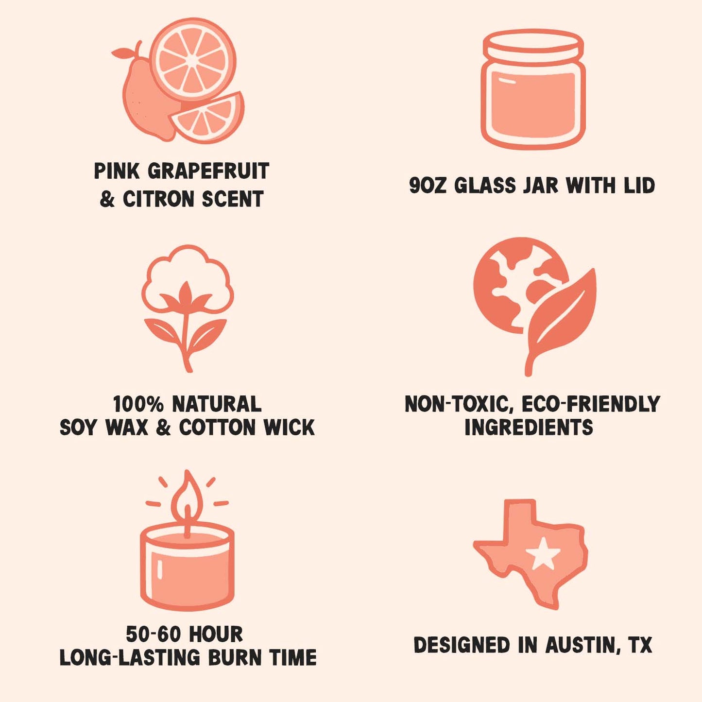 Thick Texas Girl - Pink Grapefruit 9oz Soy Candle